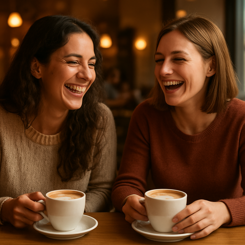 Friends enjoying coffee together
